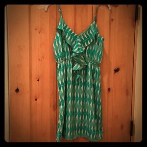 Green and white dress!